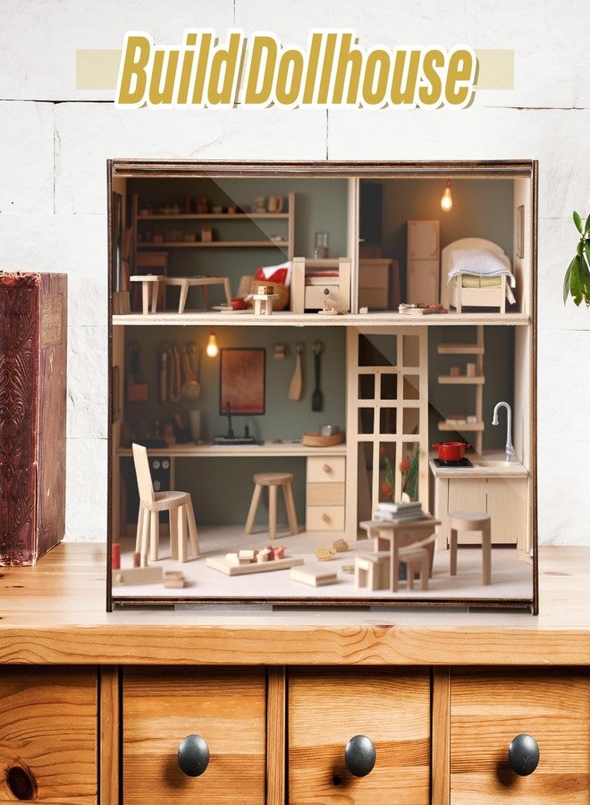 Memorywuu Wooden Diorama Box Large Display Case 14" x 8.7" x 10.6'' Wood Display Case Deep Shadow Box Frame with Transparent Lid for Collectibles Miniatures Dollhouse Figures - Image 5